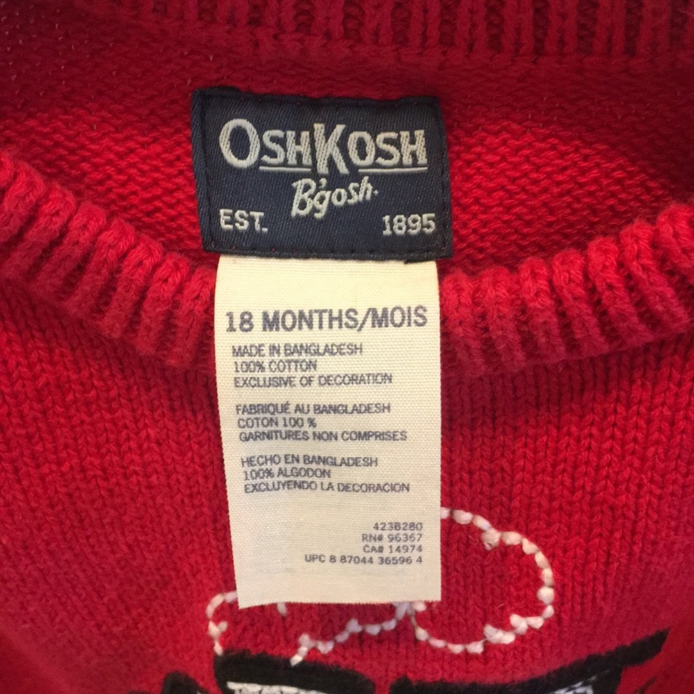 OshKosh B’Gosh Train Sweater, 18 months - Picture 3 of 3